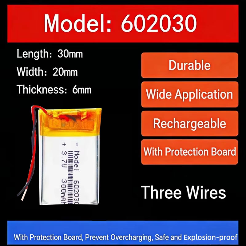 Smart Watch - 3.7V 300mAh 602030 Lithium Battery Lithium