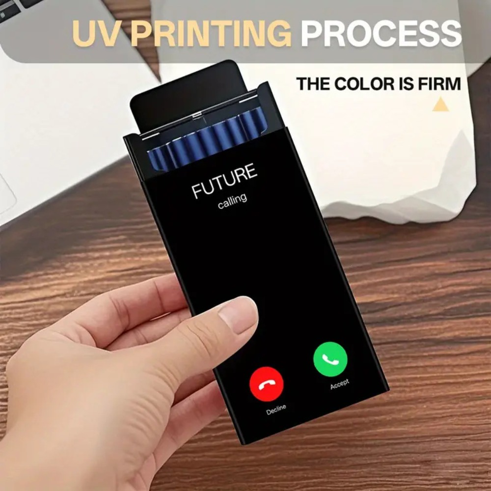 Phone Holder - Slim Metal Cigarette Case with Sliding