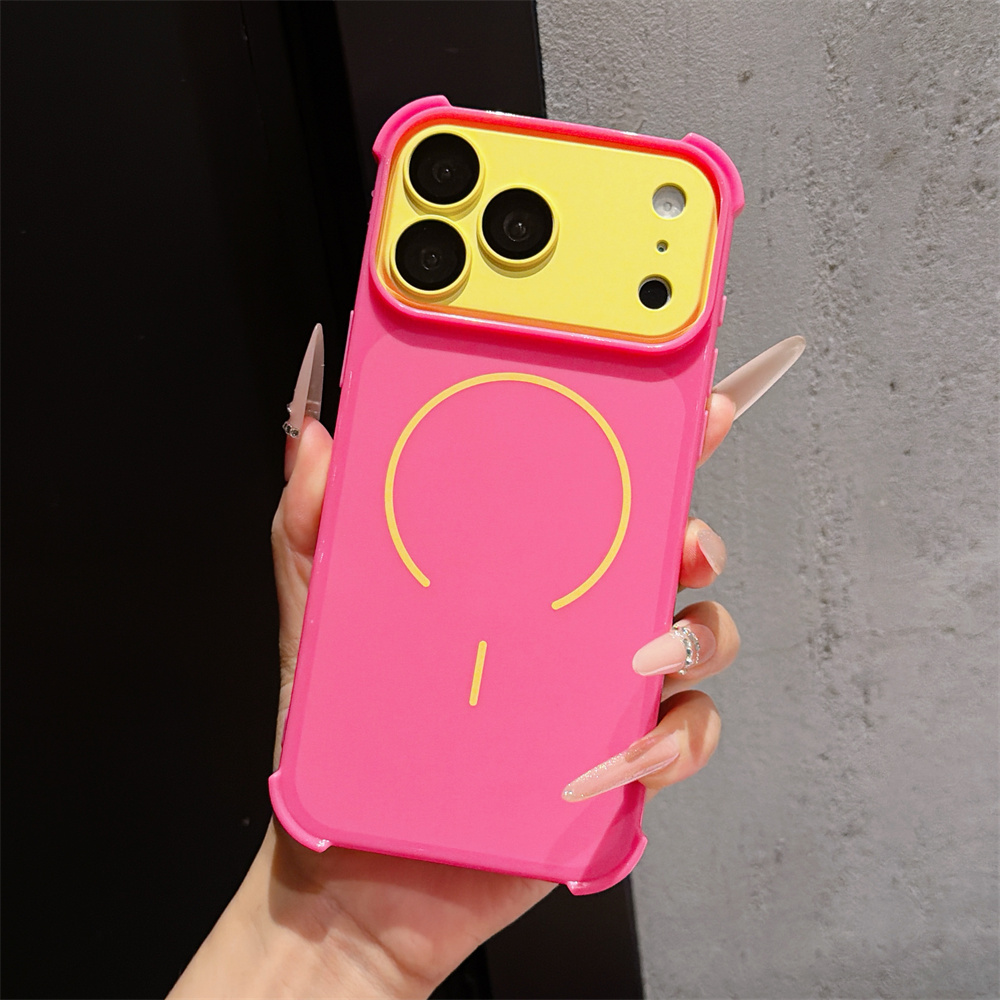 Wireless Charger - Contrast Color Armor Phone Case for