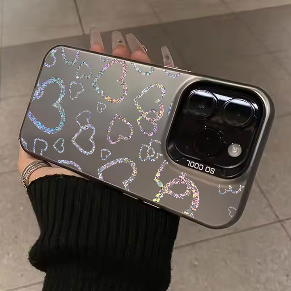Usb Charger - Colorful Heart Print Case For iPhone