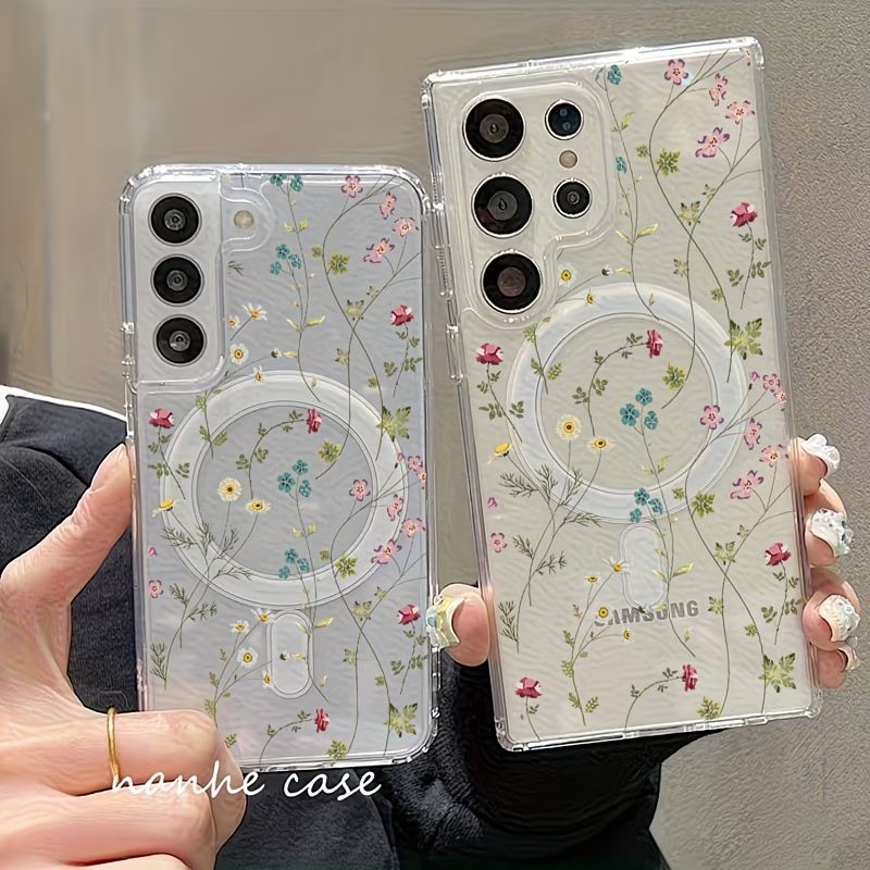 Wireless Charger - Floral Pattern Magnetic Phone Case For