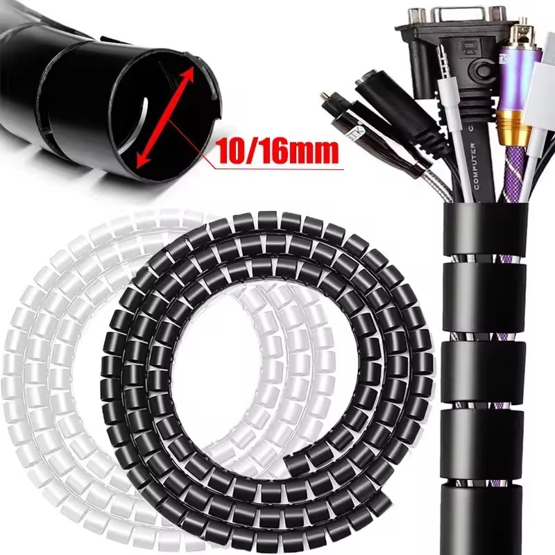 Cable Organizer - 2M Long Cable Management Computer Wire