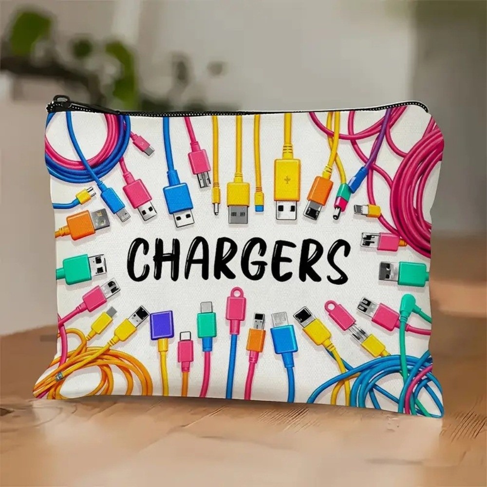 Cable Organizer - New Canvas Charger Storage Pouch Zipper