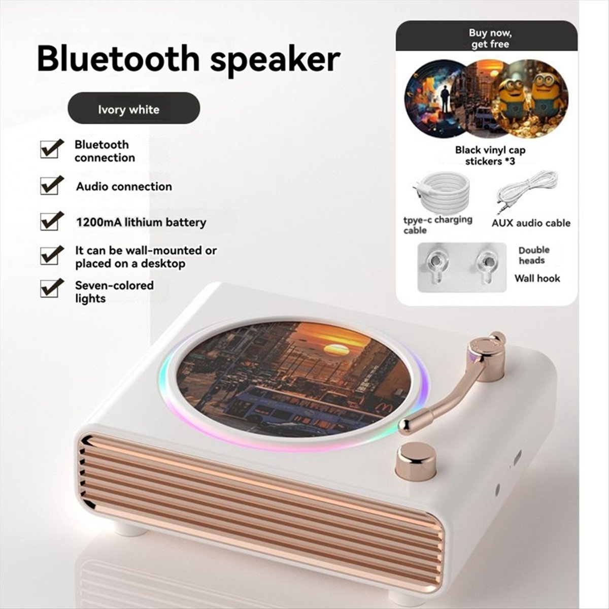 *X07A Portable Retro White Blu - Bluetooth Speaker ulasan dan harga