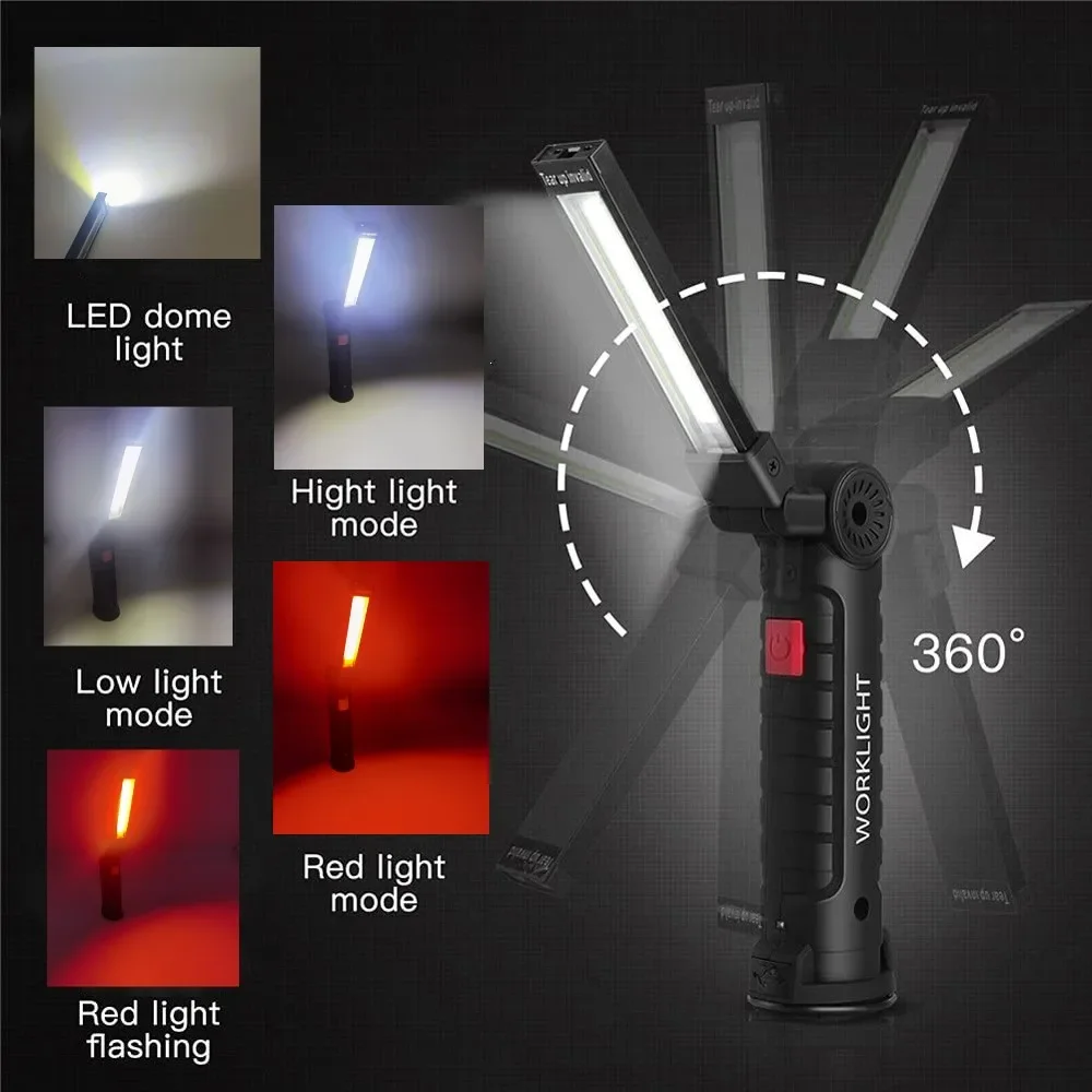 Portable COB LED Flashlight US - Power Bank ulasan dan harga