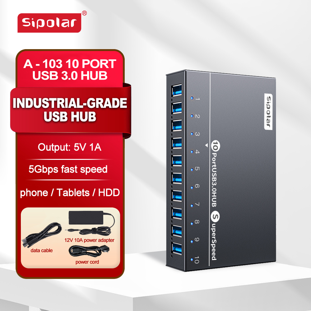 A103 Sipolar  10 Port   Usb Hu - Usb Hub ulasan dan harga
