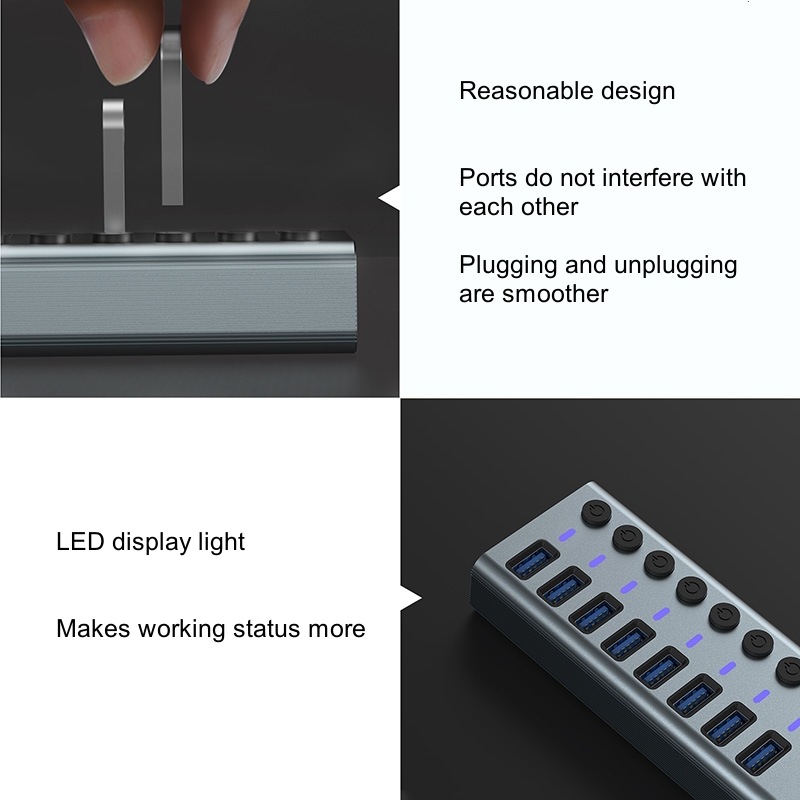 USB 3.0 Hub with 10 Ports High - Usb Hub ulasan dan harga