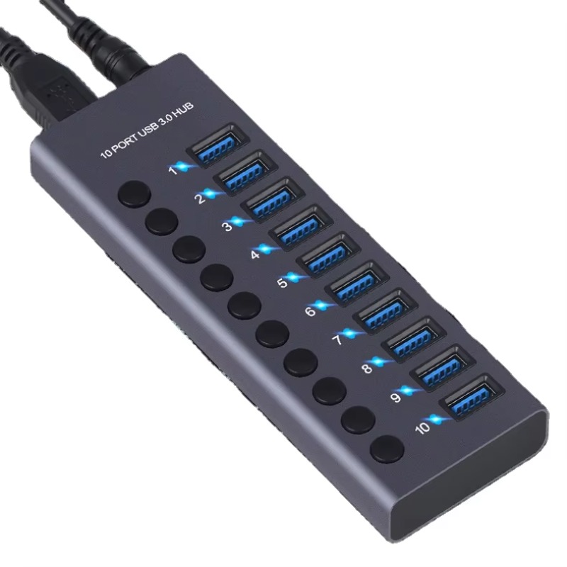 10 Port Aluminum Alloy High Sp - Usb Hub ulasan dan harga
