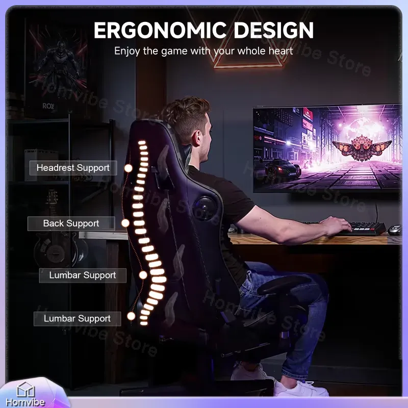 Ergonomic Gaming Chair with Bl - Bluetooth Speaker ulasan dan harga