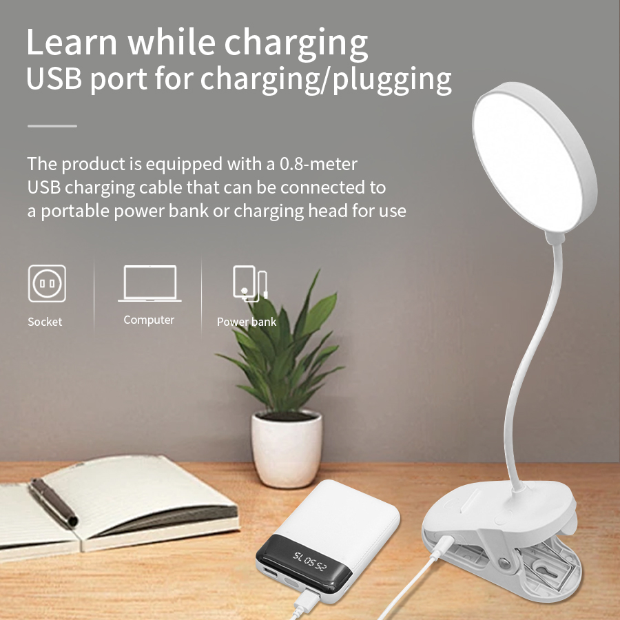 LED Clip Desk Lamp 360° Flexib - Phone Holder ulasan dan harga