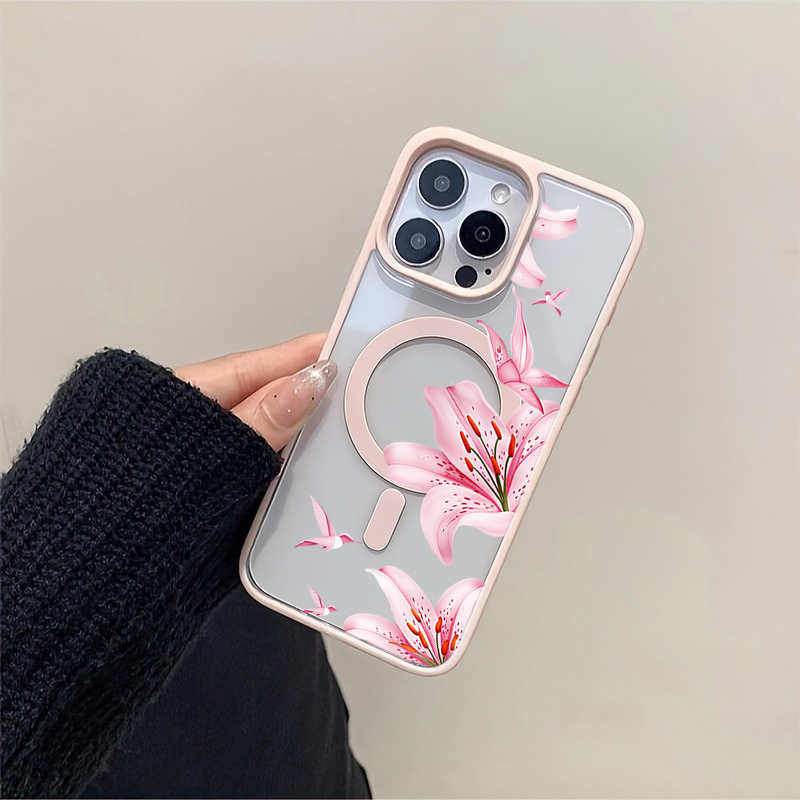 Pink Flower And Birds Magnetic - Wireless Charger ulasan dan harga