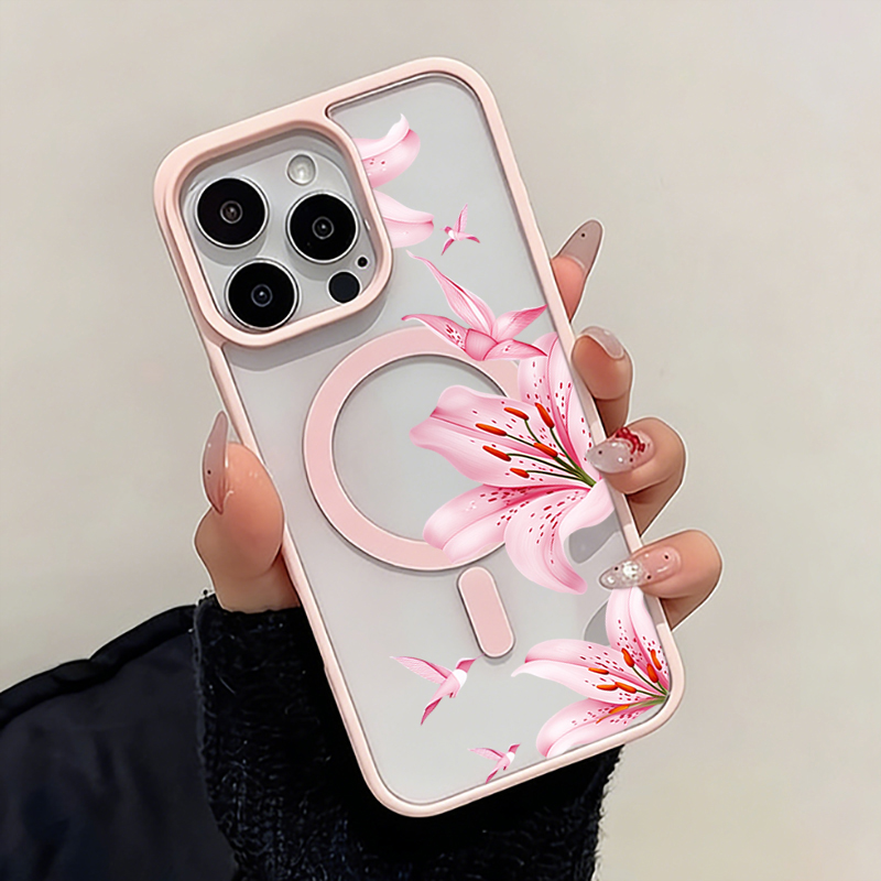 Pink Flower And Birds Magnetic - Wireless Charger ulasan dan harga
