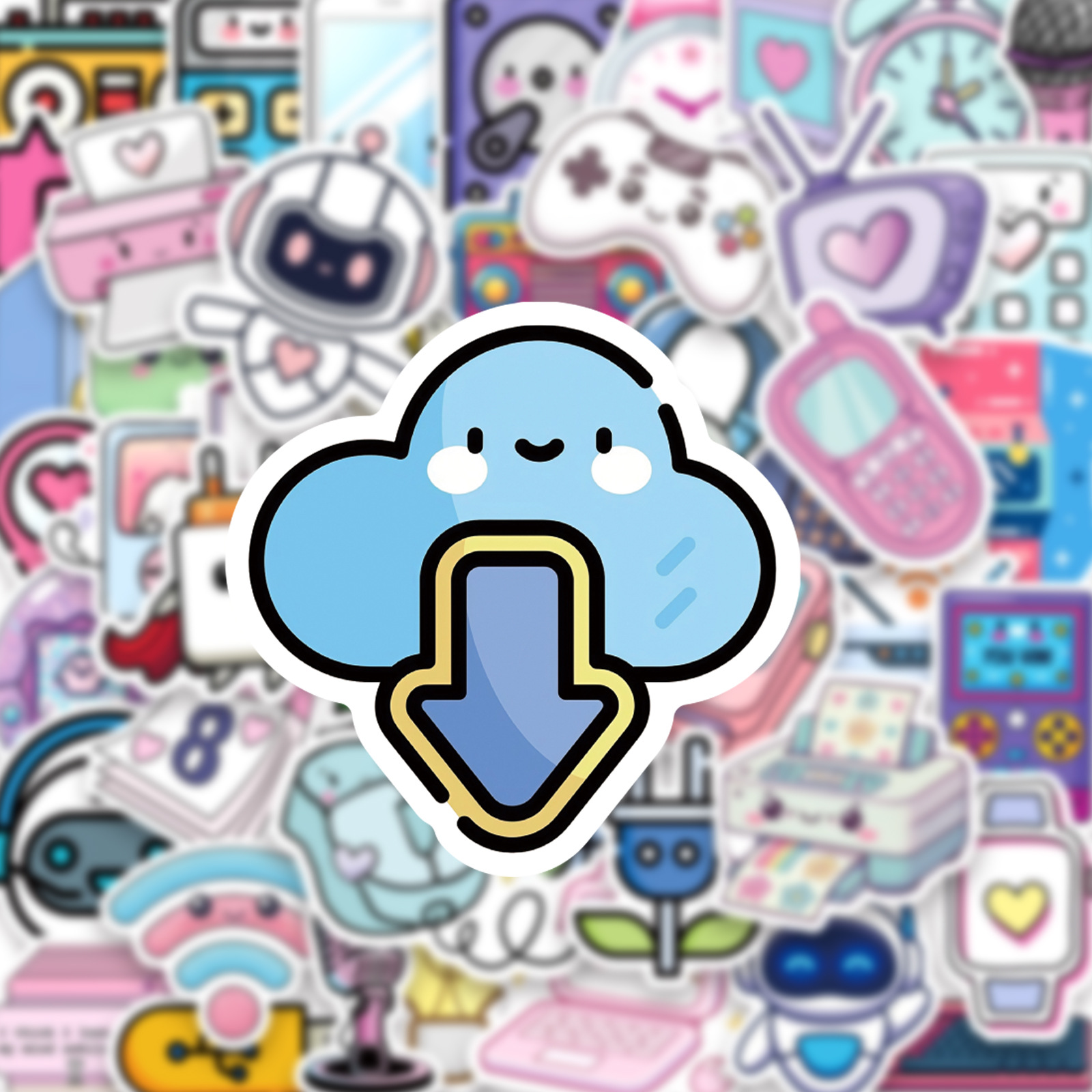 50Pcs Cute Electronics Sticker - Electronics Gadgets For Gift ulasan dan harga